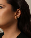 Ear Cuff Dois Filetes Lisos Banhado a Ouro 18K