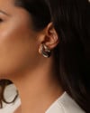 Ear Cuff Dois Filetes Lisos Ródio Branco