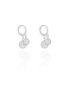 Brinco Argola Click Pontos de Luz Cristal 2.5 cm Ródio Branco