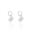Brinco Argola Click Pontos de Luz Cristal 2.5 cm Ródio Branco