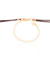 Gargantilha Dupla Gravata Fio Coreano Ponto de Luz Cristal Banhado a Ouro 18K - 35 cm