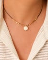 Choker Fio Coreano Howlita 12 mm Banhado a Ouro 18K