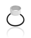 Pony Cuff Tubo Reto Liso Banho Branco