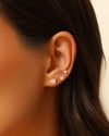 Trio Coração Cristal Banhado a Ouro 18K