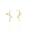 Brinco Laço Liso 3.0 cm Banhado a Ouro 18K