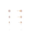Trio Geométrico Cristal Banhado a Ouro 18K