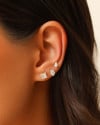 Trio Geométrico Cristal Banhado a Ouro 18K