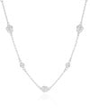 Choker Flores Pontos de Luz Cristal Ródio Branco