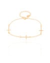 Pulseira Elos Cruz Lisa Banhado a Ouro 18K