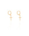 Brinco Argola Click Cruz 2.6 cm Banhado a Ouro 18K