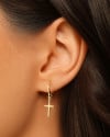 Brinco Argola Click Cruz 2.6 cm Banhado a Ouro 18K