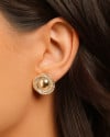 Brinco Redondo Entrelaçado Texturizado 1.8 cm Banhado a Ouro 18K