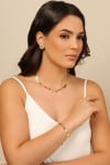 Pulseira Plaquinhas Lisas 6 mm Banhado a Ouro 18K