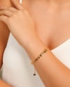 Pulseira Plaquinhas Lisas 6 mm Banhado a Ouro 18K