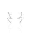 Brinco Orgânico Espiral Liso 2.7 cm Ródio Branco