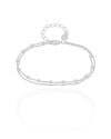 Pulseira Dupla Veneziana Bolinhas Ródio Branco