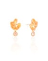 Brinco Orgânico Ponto de Luz Cristal  2.5 cm Banhado a Ouro 18K