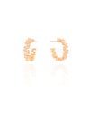 Brinco Argola Baguetes Cristal 1.6 cm Banhado a Ouro 18K