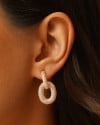Brinco Palito Oval Cravejado Cristal Banhado a Ouro 18K