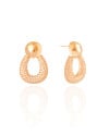 Brinco Bola Lisa Gota Cravejada Cristal 3.0 cm Banhado a Ouro 18K