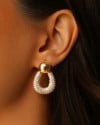 Brinco Bola Lisa Gota Cravejada Cristal 3.0 cm Banhado a Ouro 18K