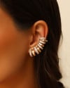 Ear Cuff Filetes Cravejados Cristal Banhado a Ouro 18K