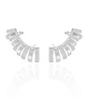 Ear Cuff Filetes Cravejados Cristal Ródio Branco