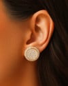 Brinco Redondo Cravejado Cristal 1.8 cm Banhado a Ouro 18K