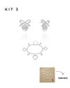 KIT 3 Banho Ródio Branco