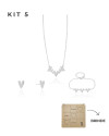 KIT 5 Banho Ródio Branco