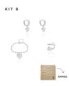 KIT 8 Banho Ródio Branco