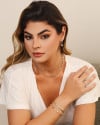Anel X Bola Lisa Cravejado Cristal Tamanho 15 Ródio Branco
