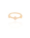 Anel Trevo Cristal Tamanho 18 Banhado a Ouro 18K
