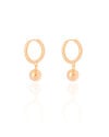 Brinco Argola Click Bola Lisa Cravejado Cristal 2.7 cm Banhado a Ouro 18K