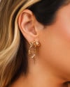 Brinco Laço Torcido 3.1 cm Banhado a Ouro 18K