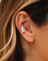 Piercing Filetes Pontos de Luz Cristal Banhado a Ouro 18K