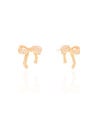 Brinco Laço Orgânico Cravejado Cristal 1.8 cm Banhado a Ouro 18K