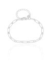 Pulseira Elos Ovais 4 mm Ródio Branco