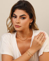 Bracelete Bolas Achatadas Lisas Banhado a Ouro 18K