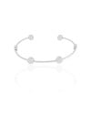 Bracelete Bolas Achatadas Lisas Ródio Branco