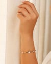 Bracelete Bolas Achatadas Lisas Ródio Branco