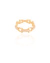 Anel Elos U Cravejado Cristal Tamanho 14 Banhado a Ouro 18K