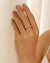 Anel Elos U Cravejado Cristal Tamanho 14 Banhado a Ouro 18K