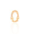 Anel Elos U Cravejado Cristal Tamanho 18 Banhado a Ouro 18K