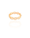 Anel Entrelaçado Cravejado Cristal Tamanho 14 Banhado a Ouro 18K
