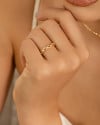 Anel Entrelaçado Cravejado Cristal Tamanho 20 Banhado a Ouro 18K