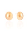 Brinco Oval Abaulado Liso 2.2 cm Banhado a Ouro 18K