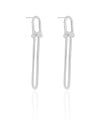 Brinco Elos U Balanço 6.0 cm Ródio Branco