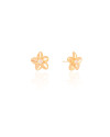 Brinco Flor Ponto de Luz Cristal 1.2 cm Banhado a Ouro 18K