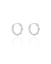Brinco Argola Click Torcida 1.5 cm Ródio Branco